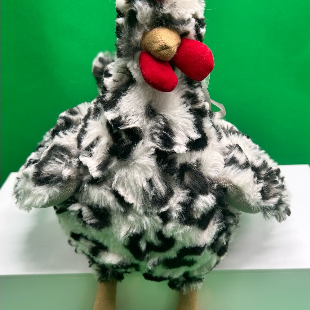 Manhattan Toy Black White Henley Chicken Hen Plush 11”
